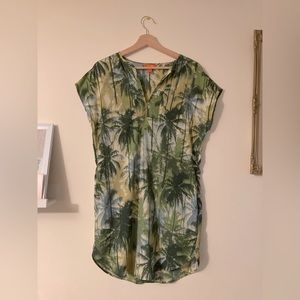 Joe Fresh Palm Tree Tunic Dress Women’s Oversized Summer Dress Beach Dress